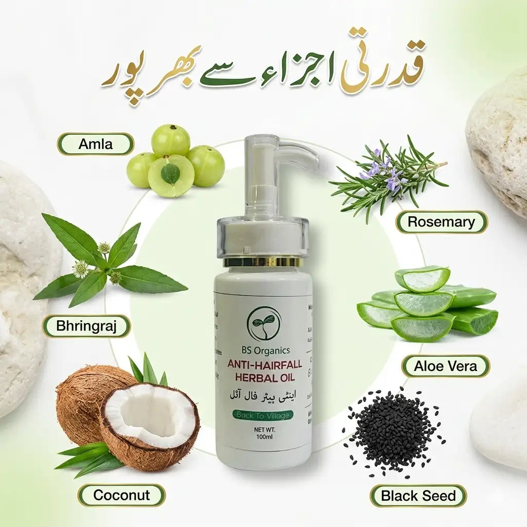 BS Organics Anti Hair Fall Herbal Oil – Natural Hair Growth & Hair Strengthening Oil